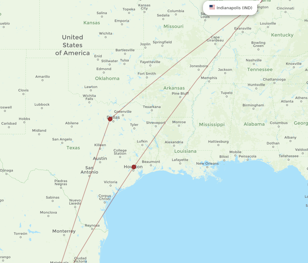 IND-BJX flight routes