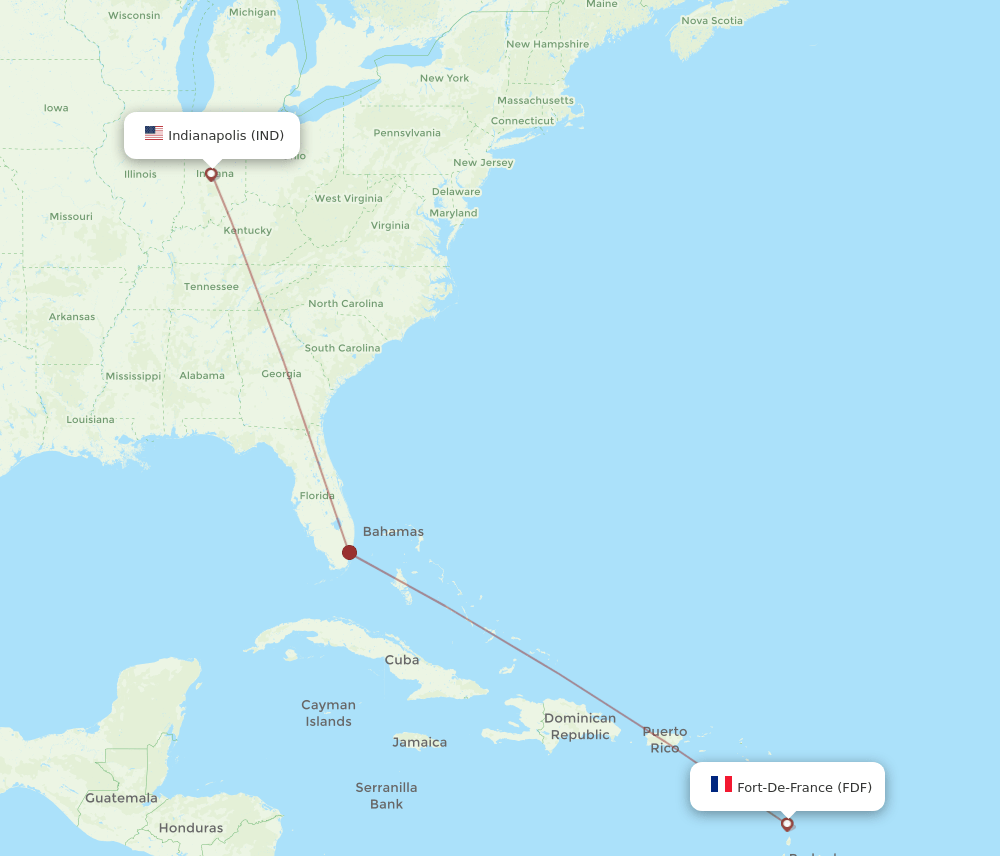 IND-FDF flight routes
