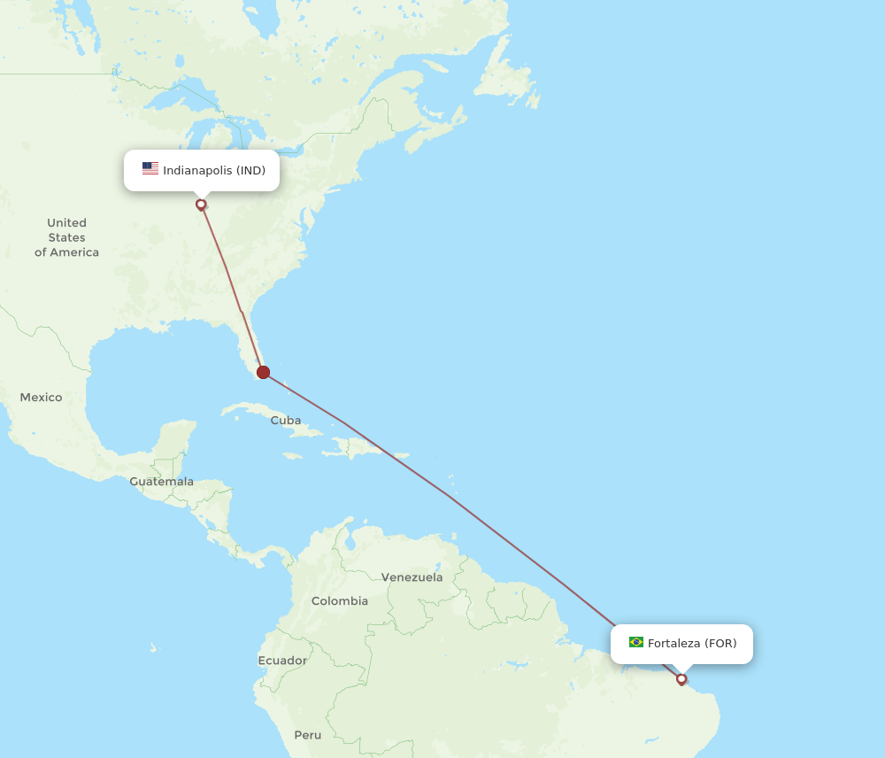 IND-FOR flight routes