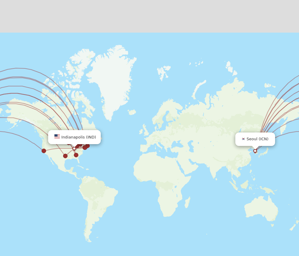 IND-ICN flight routes