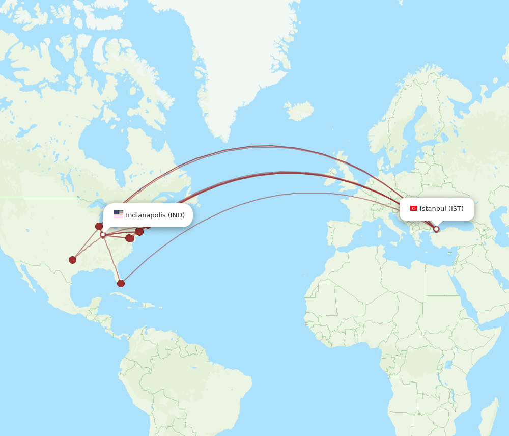 IND-IST flight routes