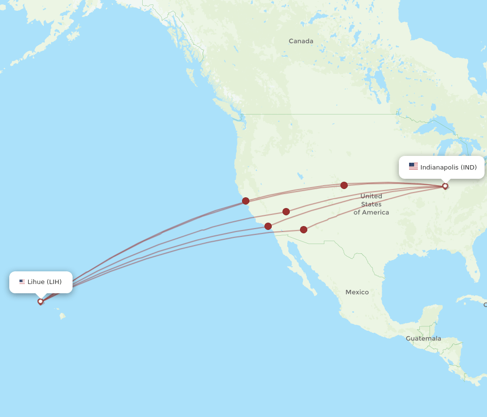 IND-LIH flight routes