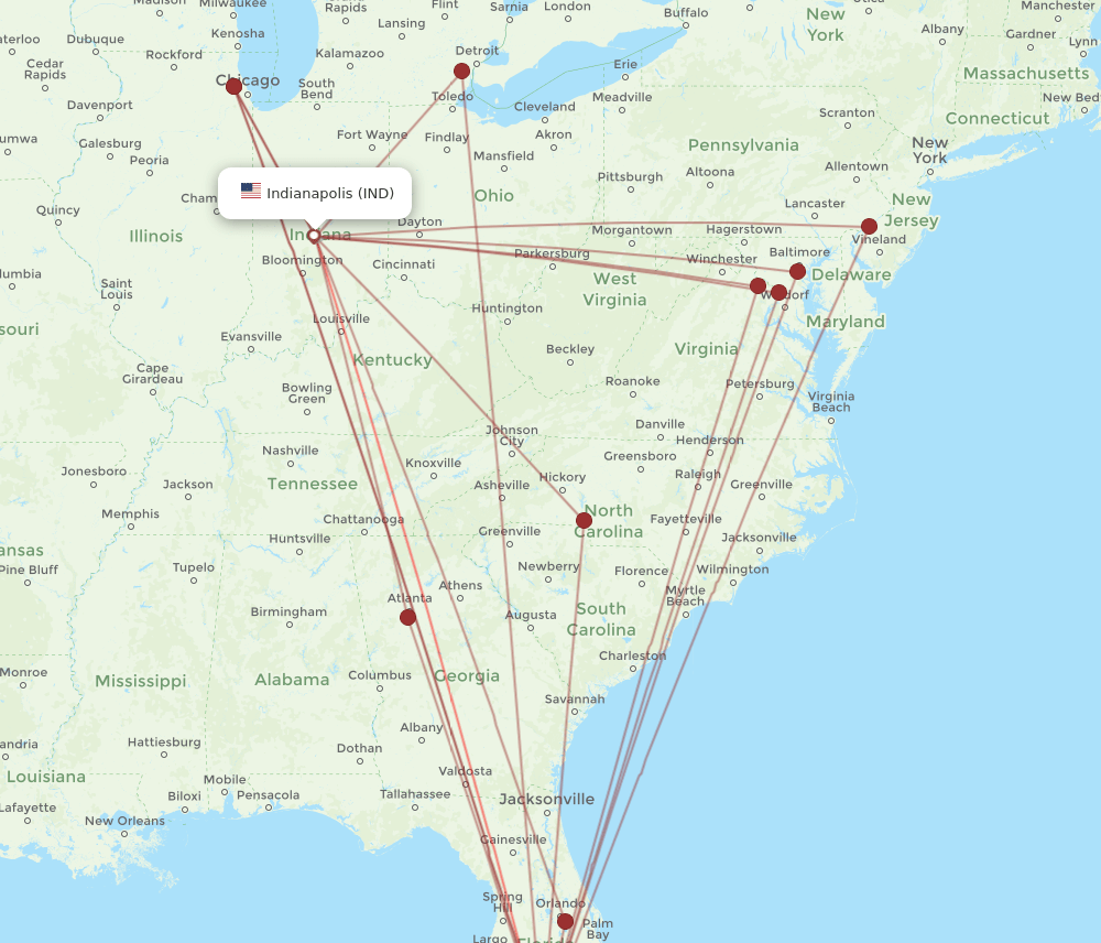 IND-RSW flight routes