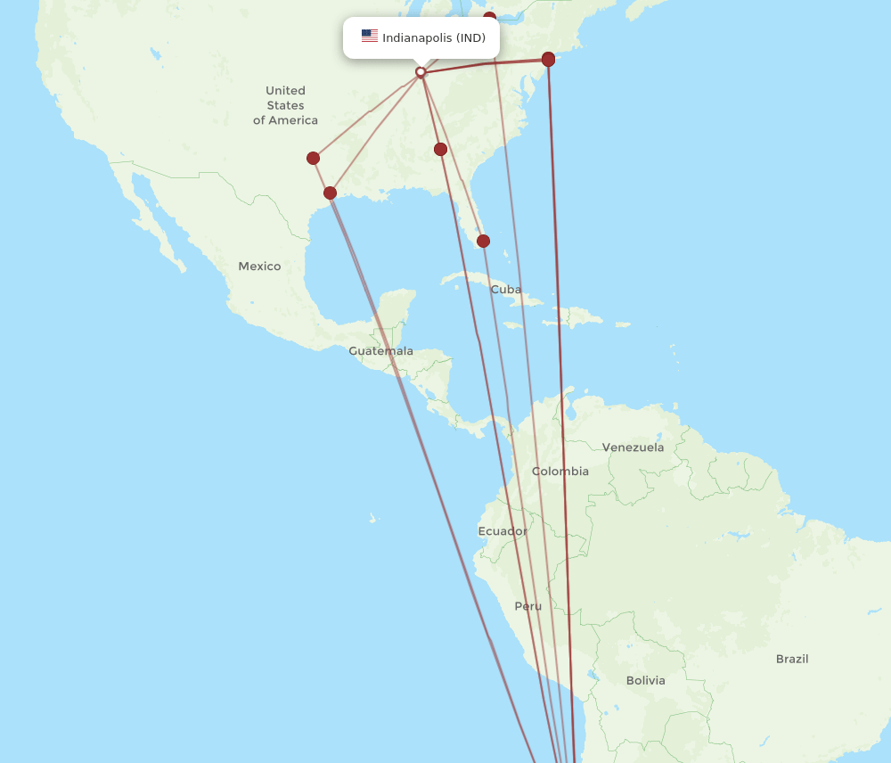 IND-SCL flight routes