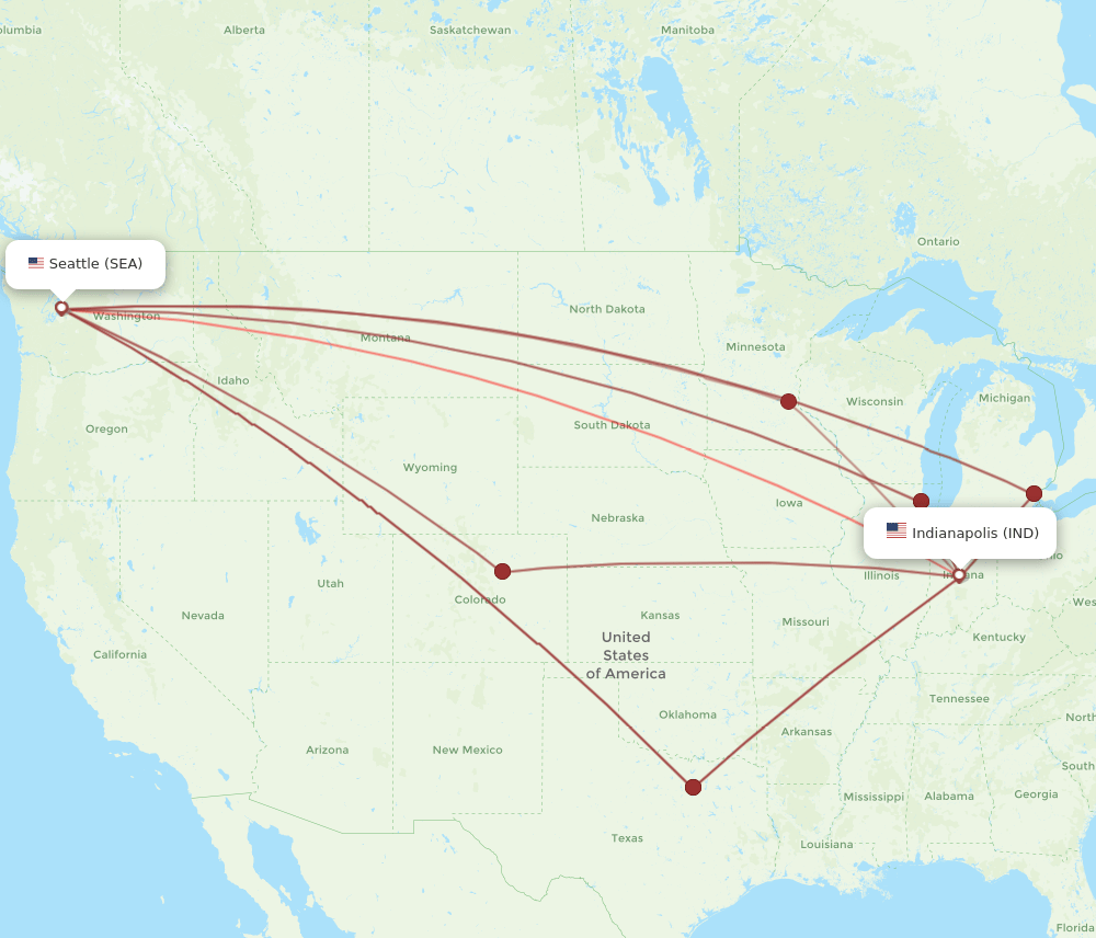 IND-SEA flight routes