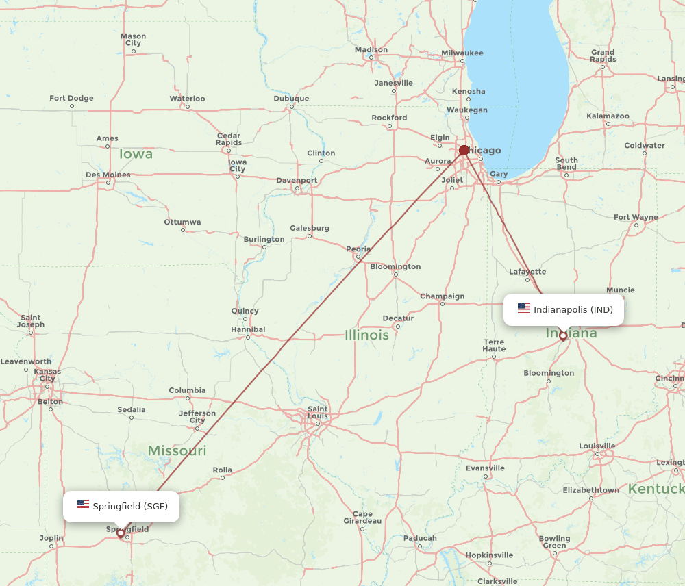 IND-SGF flight routes