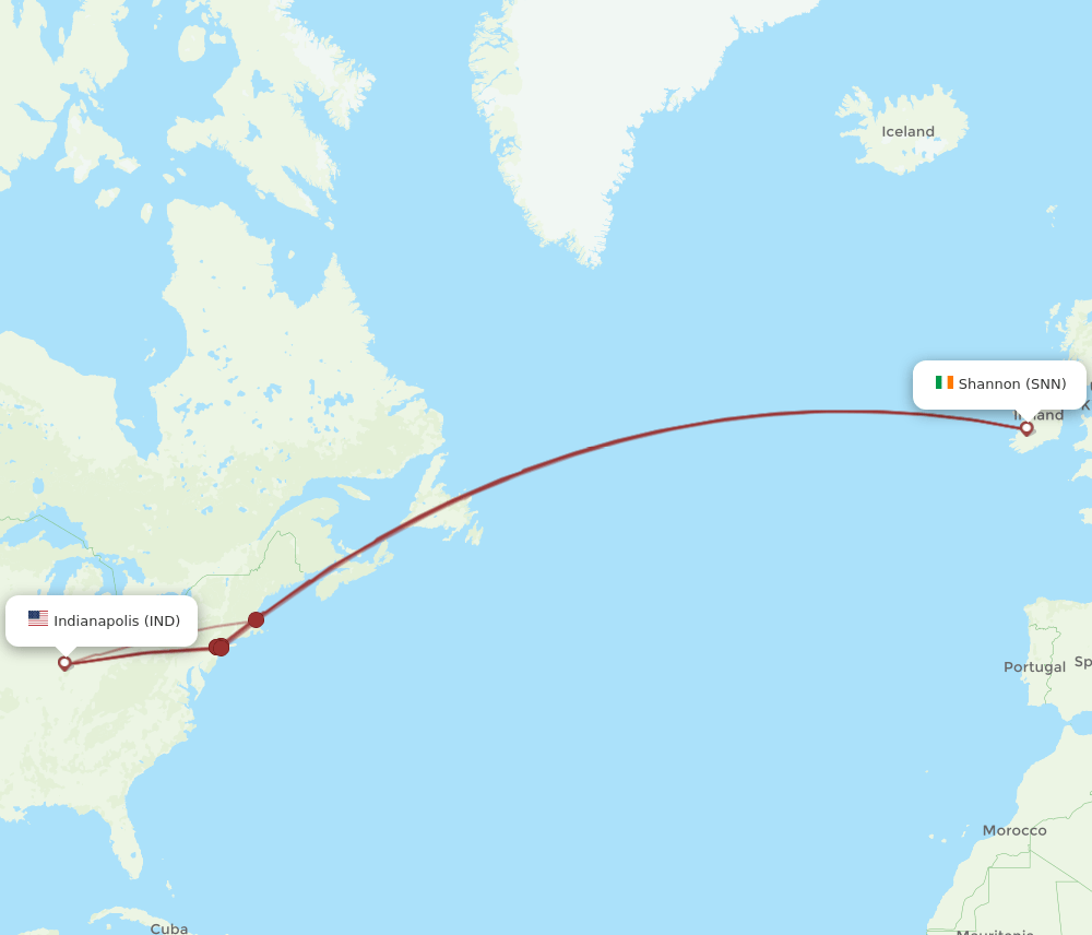 IND-SNN flight routes