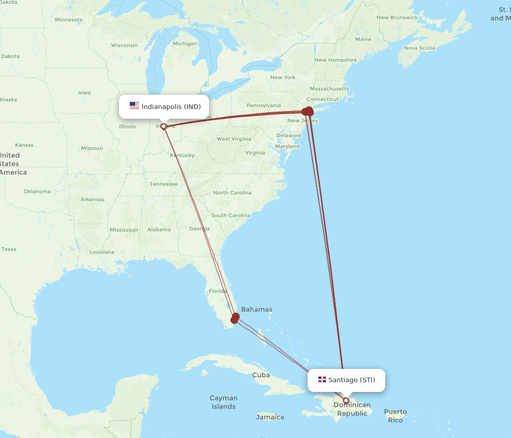 IND-STI flight routes