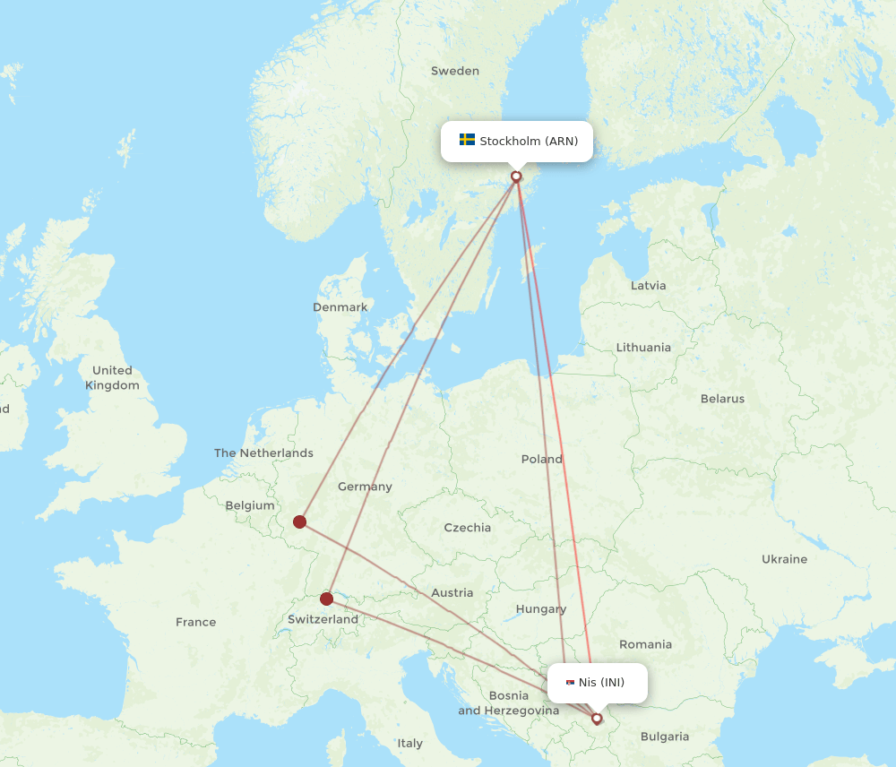 INI-ARN flight routes
