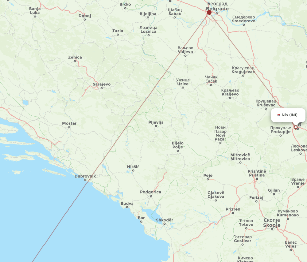 INI-BRI flight routes
