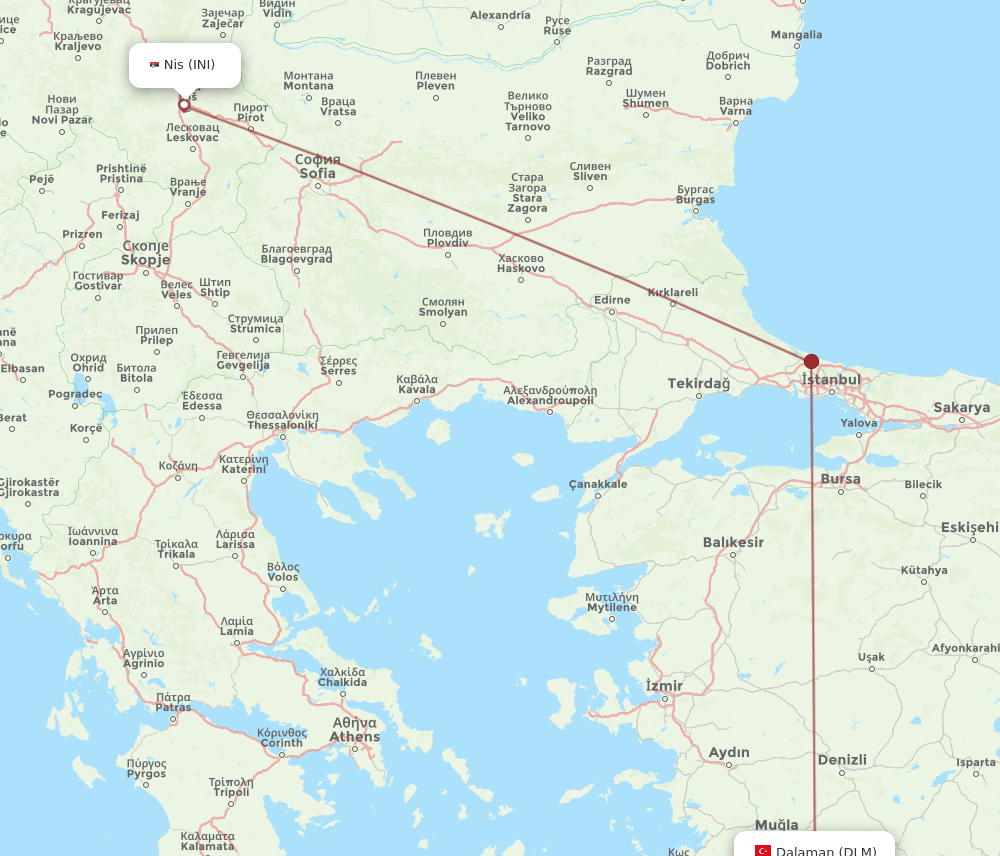 INI-DLM flight routes