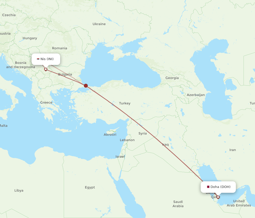 INI-DOH flight routes