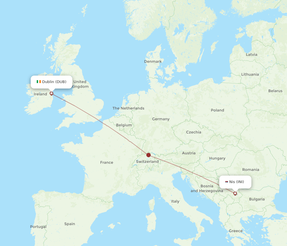 INI-DUB flight routes