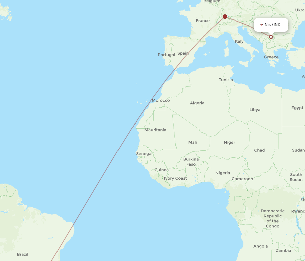 INI-GRU flight routes