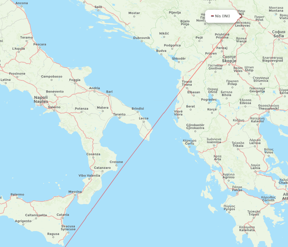 INI-MLA flight routes
