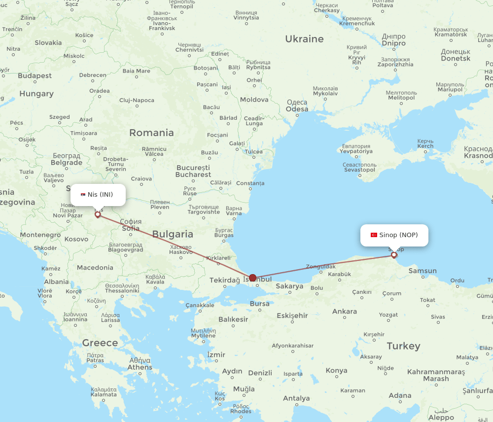 INI-NOP flight routes