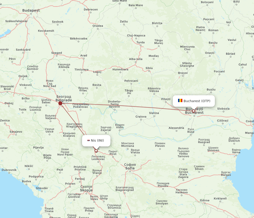 INI-OTP flight routes