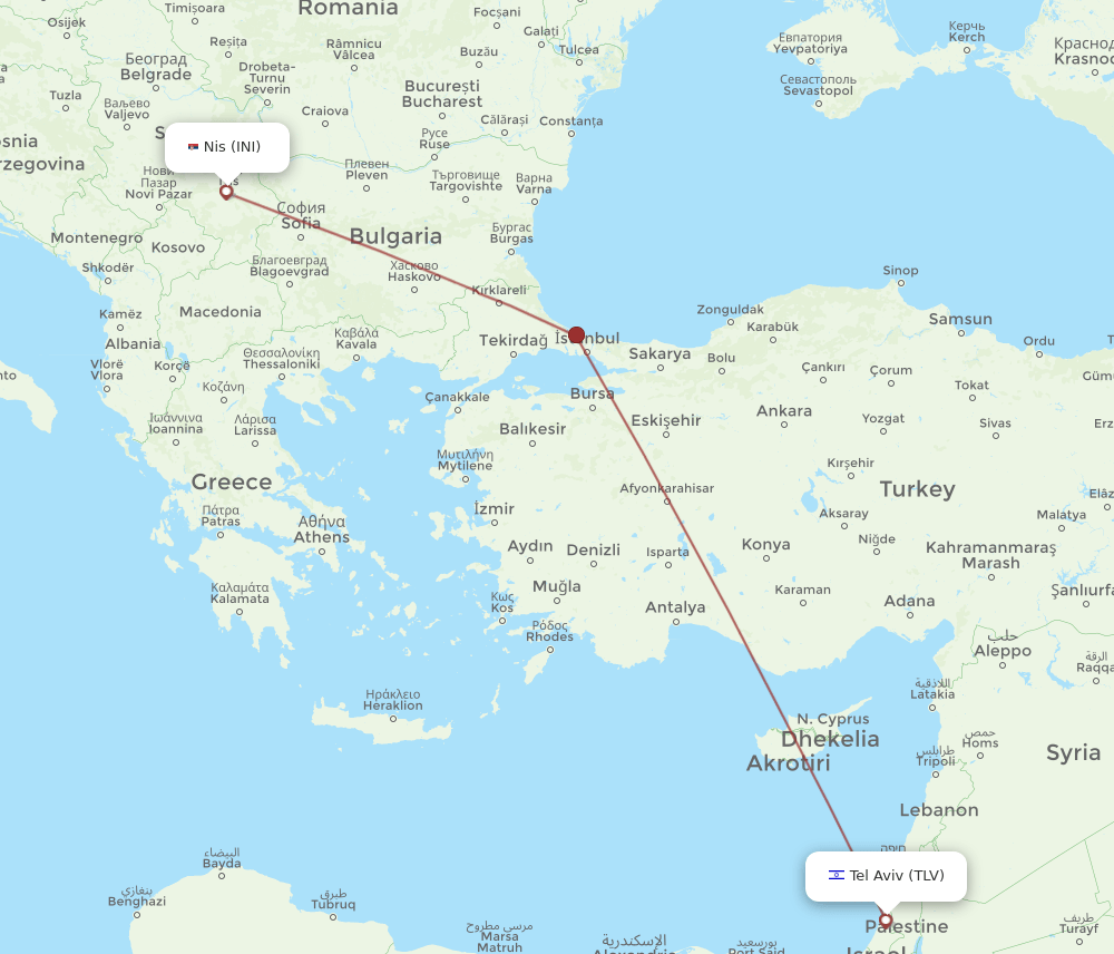 INI-TLV flight routes