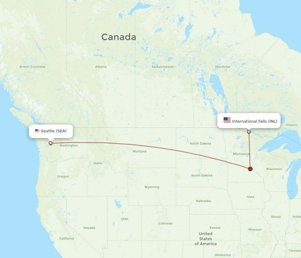 INL-SEA flight routes