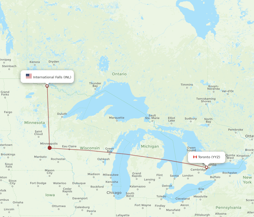 INL-YYZ flight routes