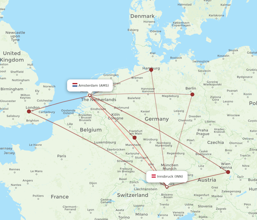 INN-AMS flight routes