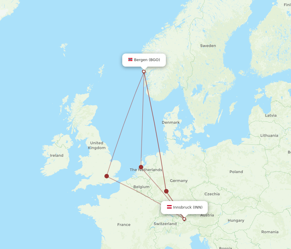 INN-BGO flight routes