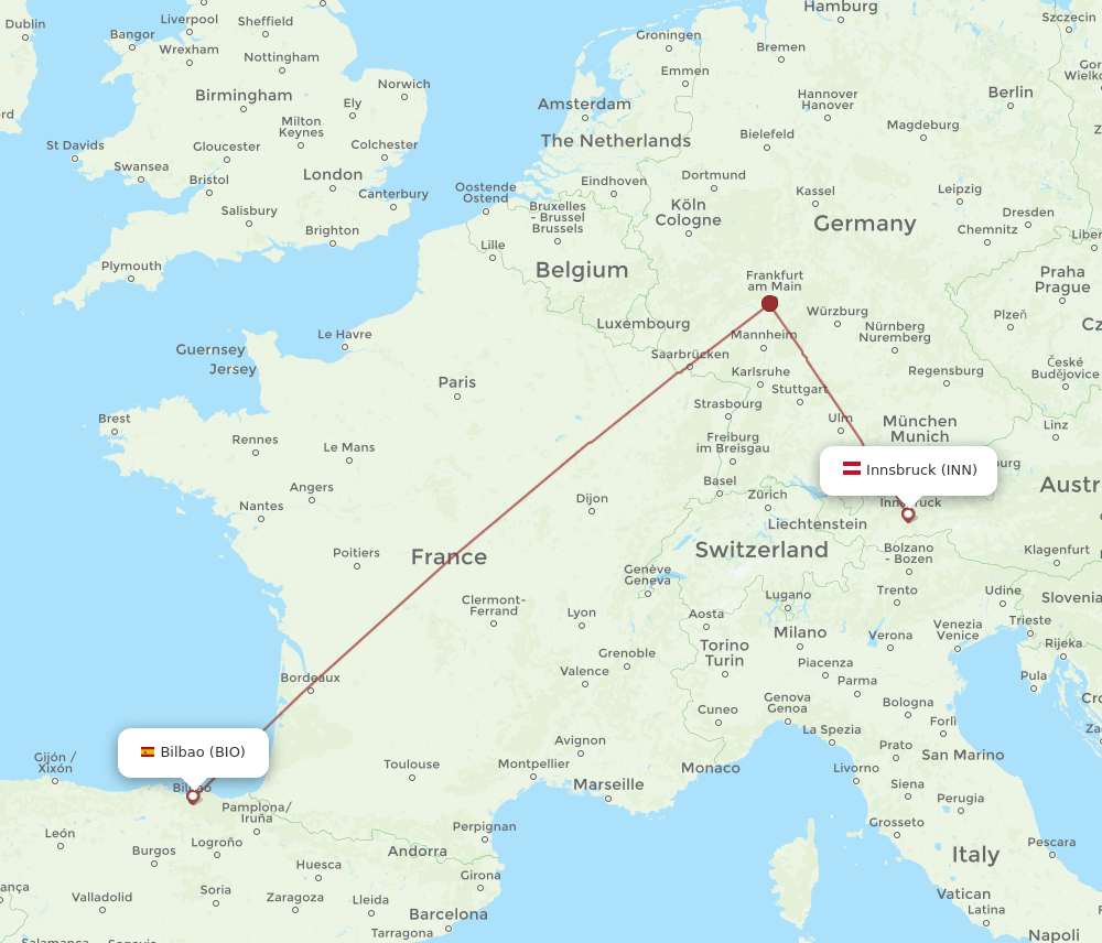 INN to BIO flights and routes map