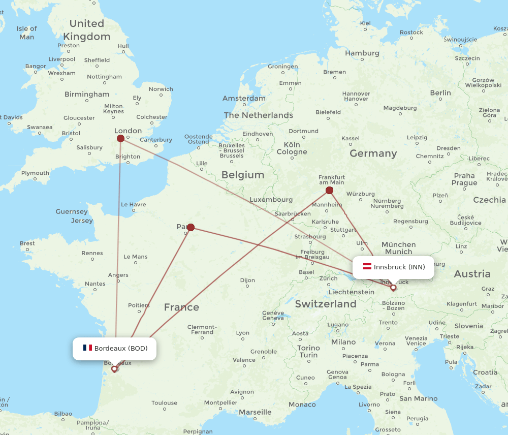 INN-BOD flight routes