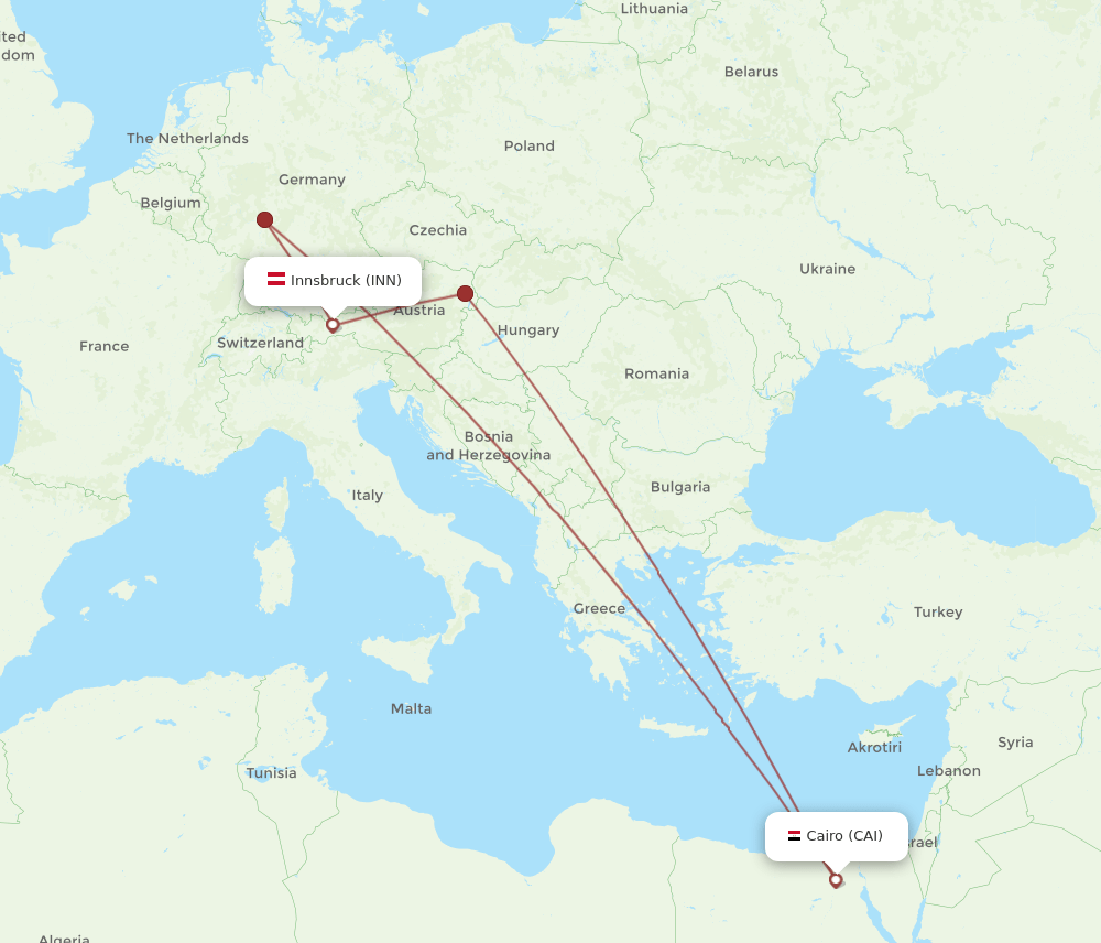 INN to CAI flights and routes map