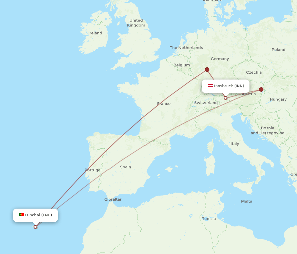 INN-FNC flight routes