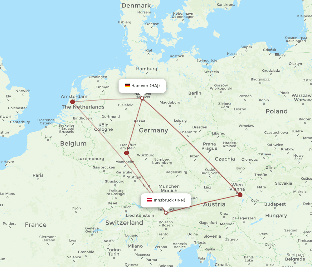 INN-HAJ flight routes