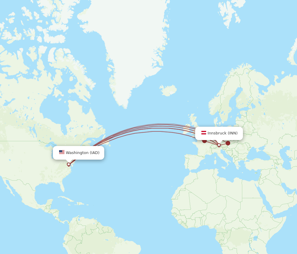 INN-IAD flight routes