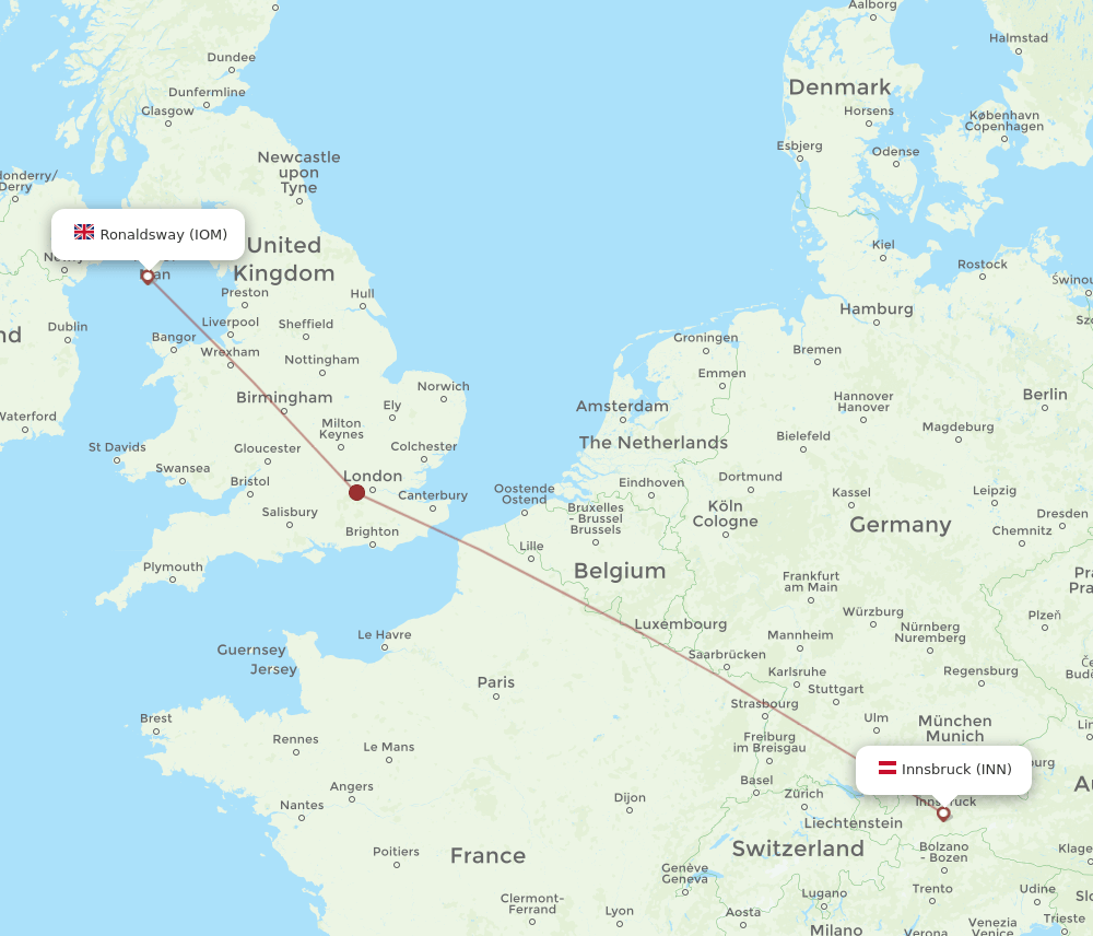 INN to IOM flights and routes map
