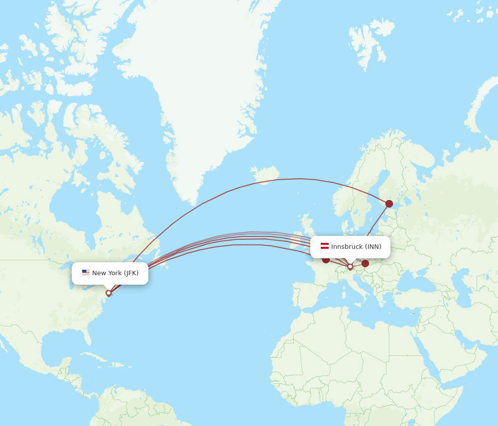INN-JFK flight routes