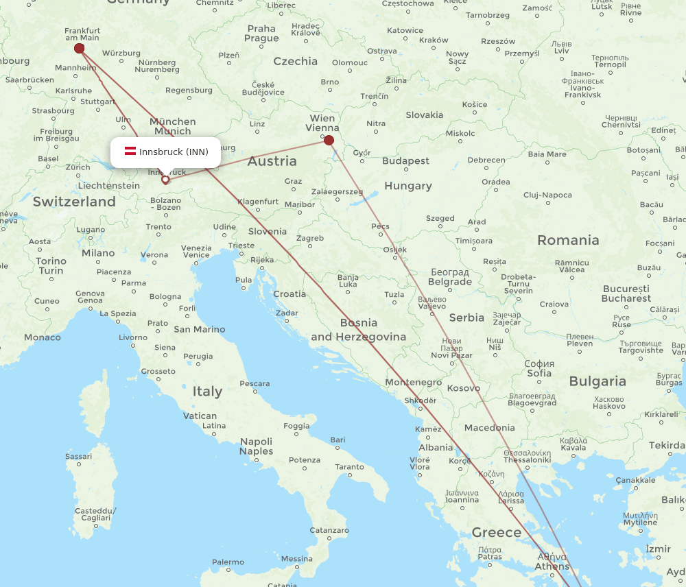 INN to JTR flights and routes map