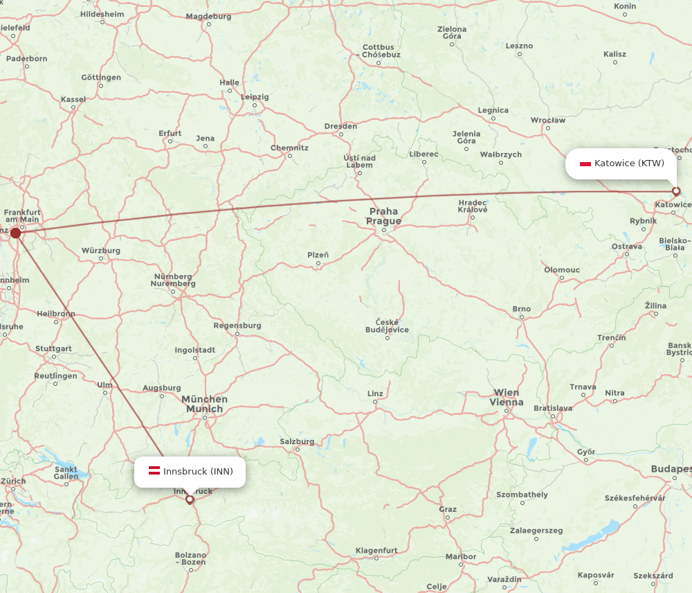 INN-KTW flight routes