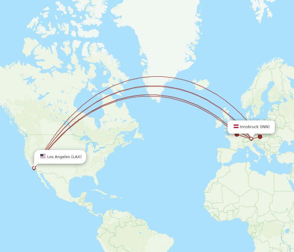 INN-LAX flight routes