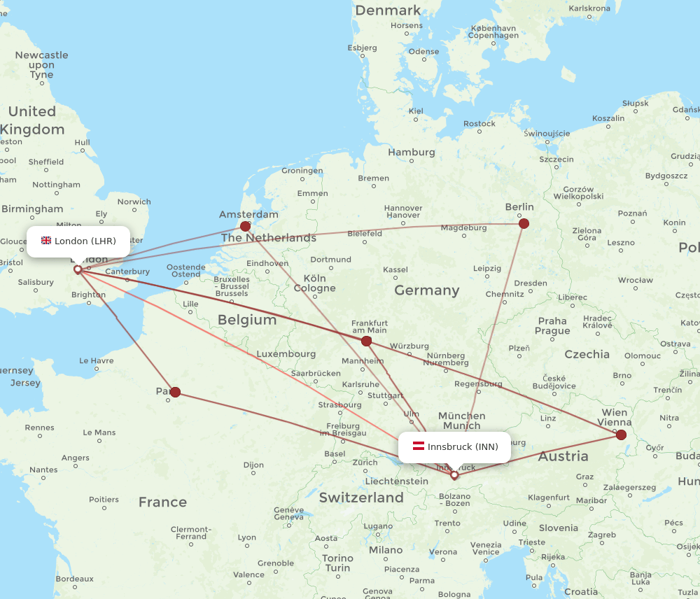 INN-LHR flight routes