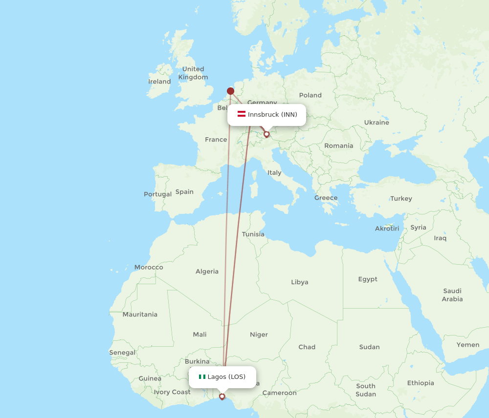 INN-LOS flight routes