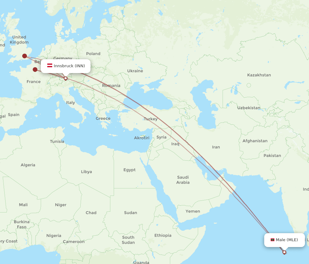 INN-MLE flight routes