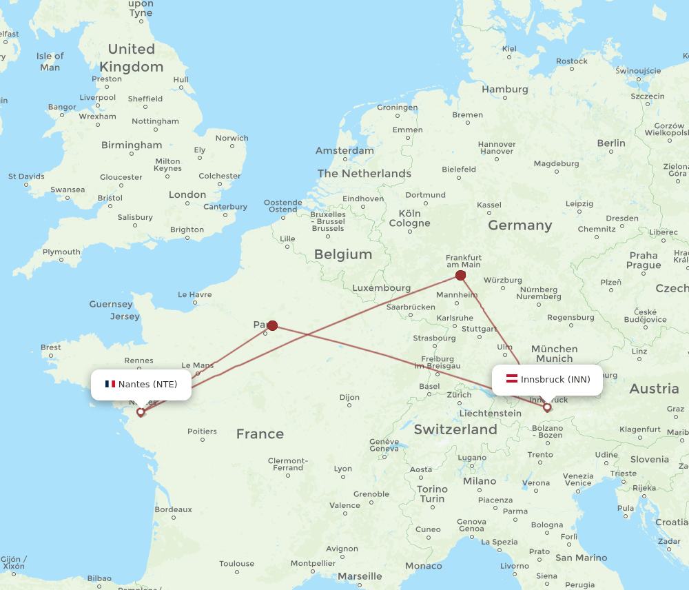 INN-NTE flight routes