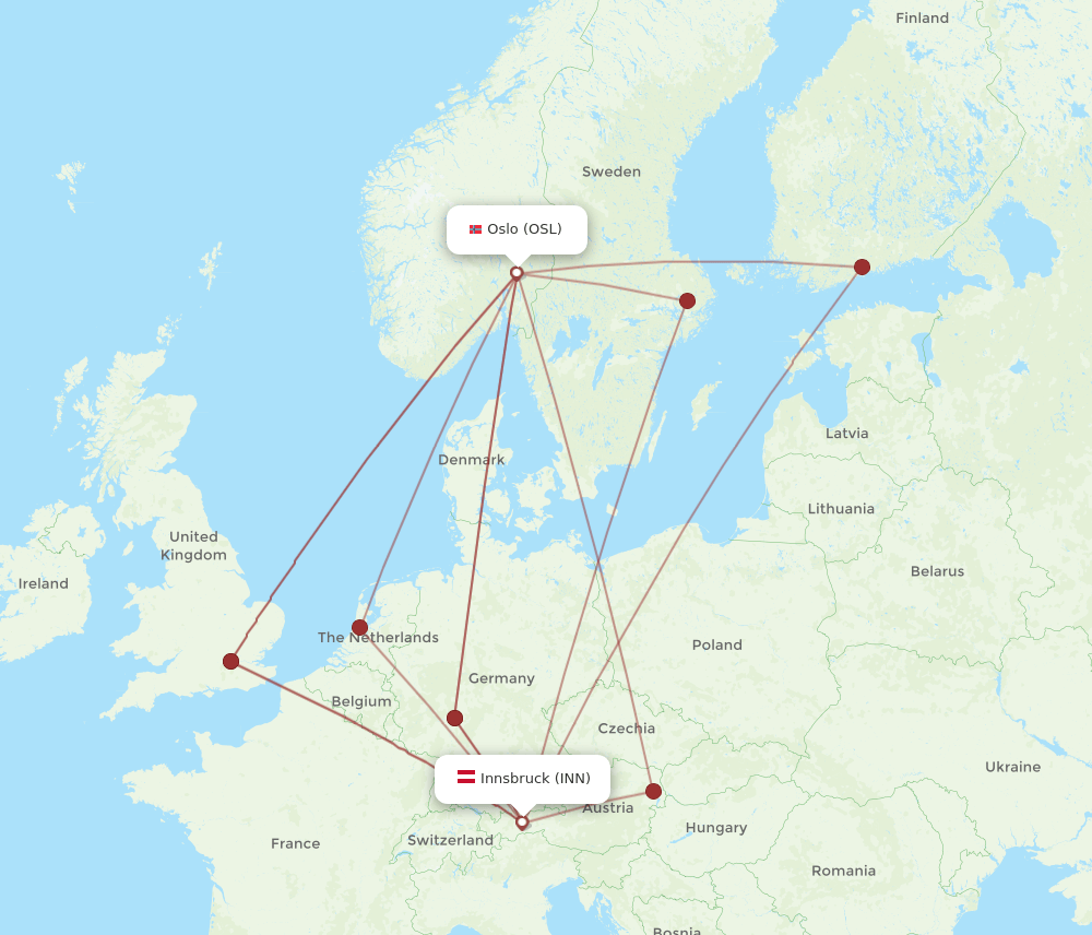INN-OSL flight routes
