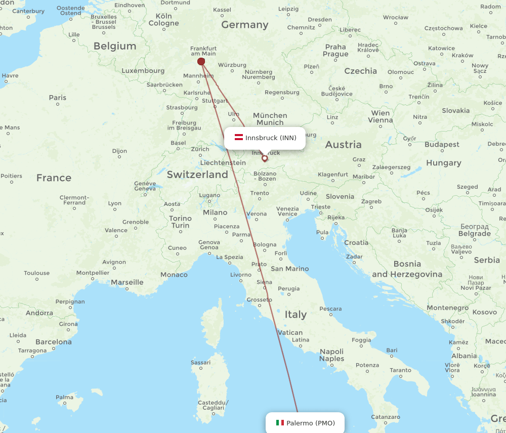 INN-PMO flight routes