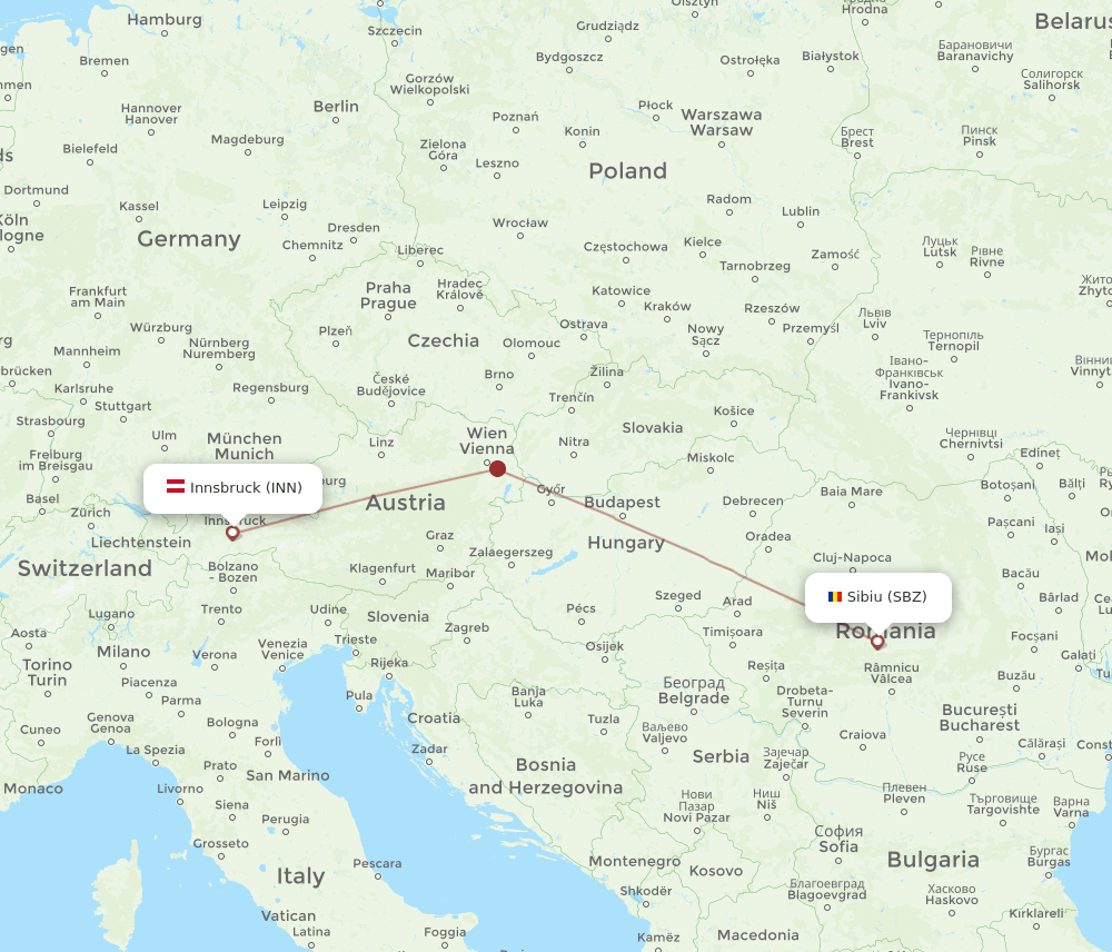 INN-SBZ flight routes