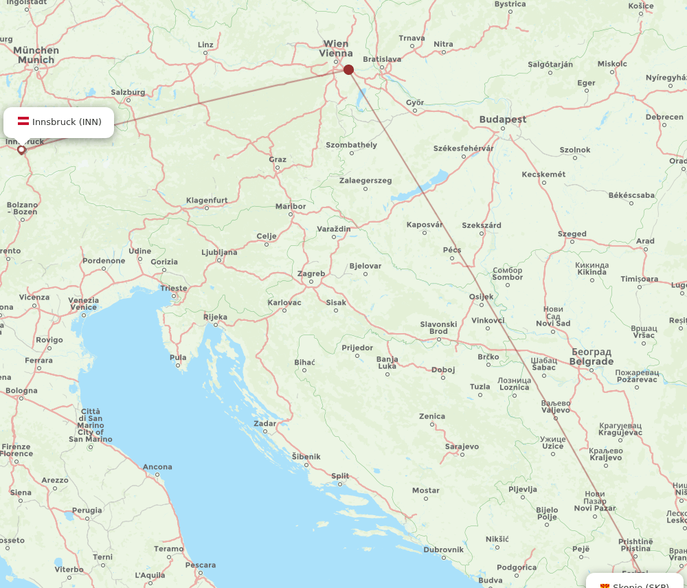 INN-SKP flight routes