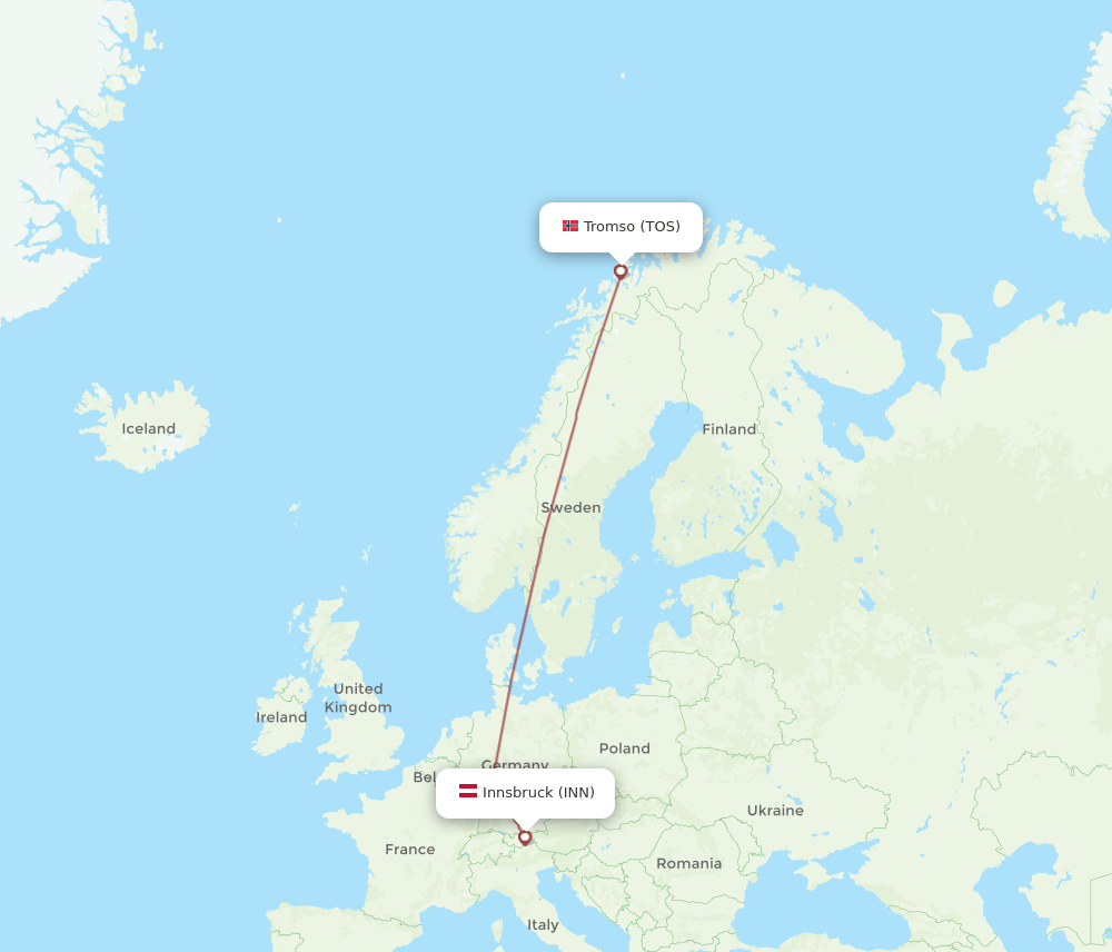 INN to TOS flights and routes map