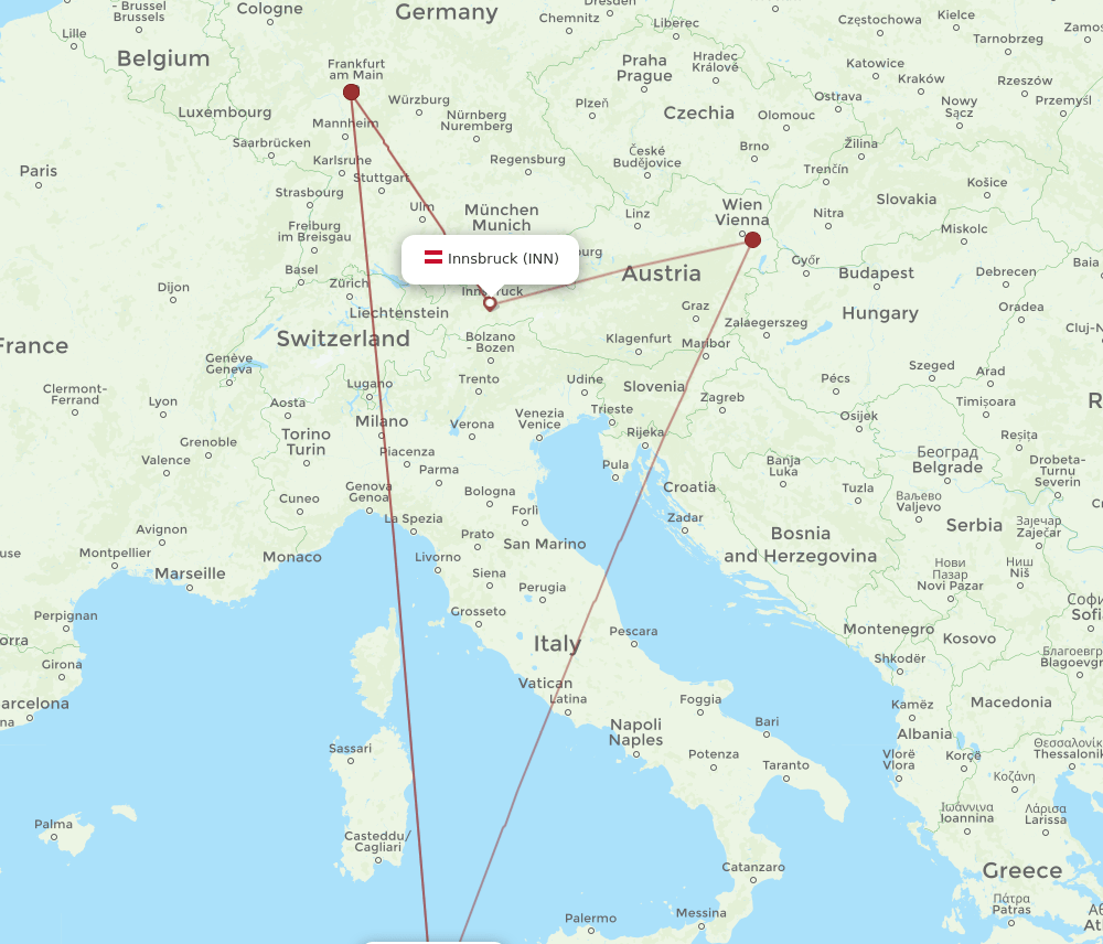 INN to TUN flights and routes map