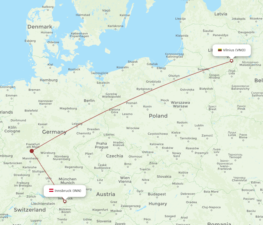INN-VNO flight routes