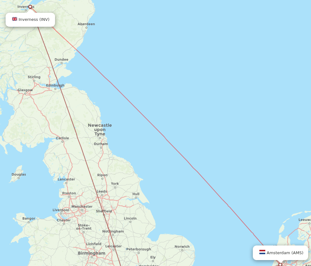 INV to AMS flights and routes map