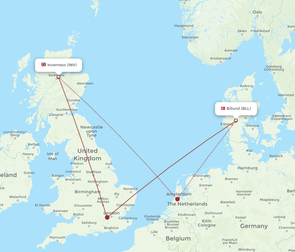 INV-BLL flight routes